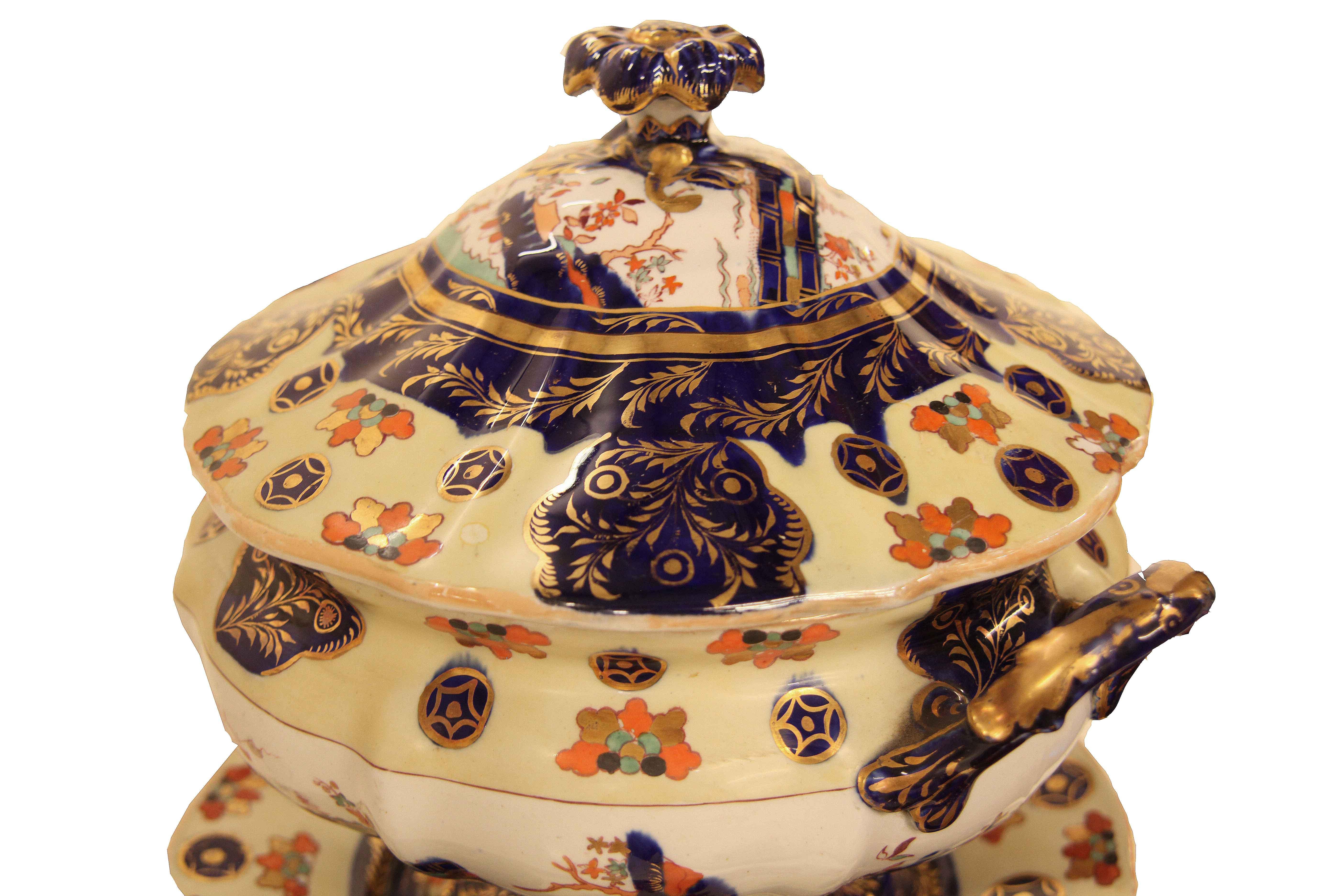 English Mason's Ironstone Tureen and Tray  For Sale