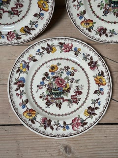 Masons Ironstone Victorian Plates, Nabob Pattern, Dinner Plates, 1930s