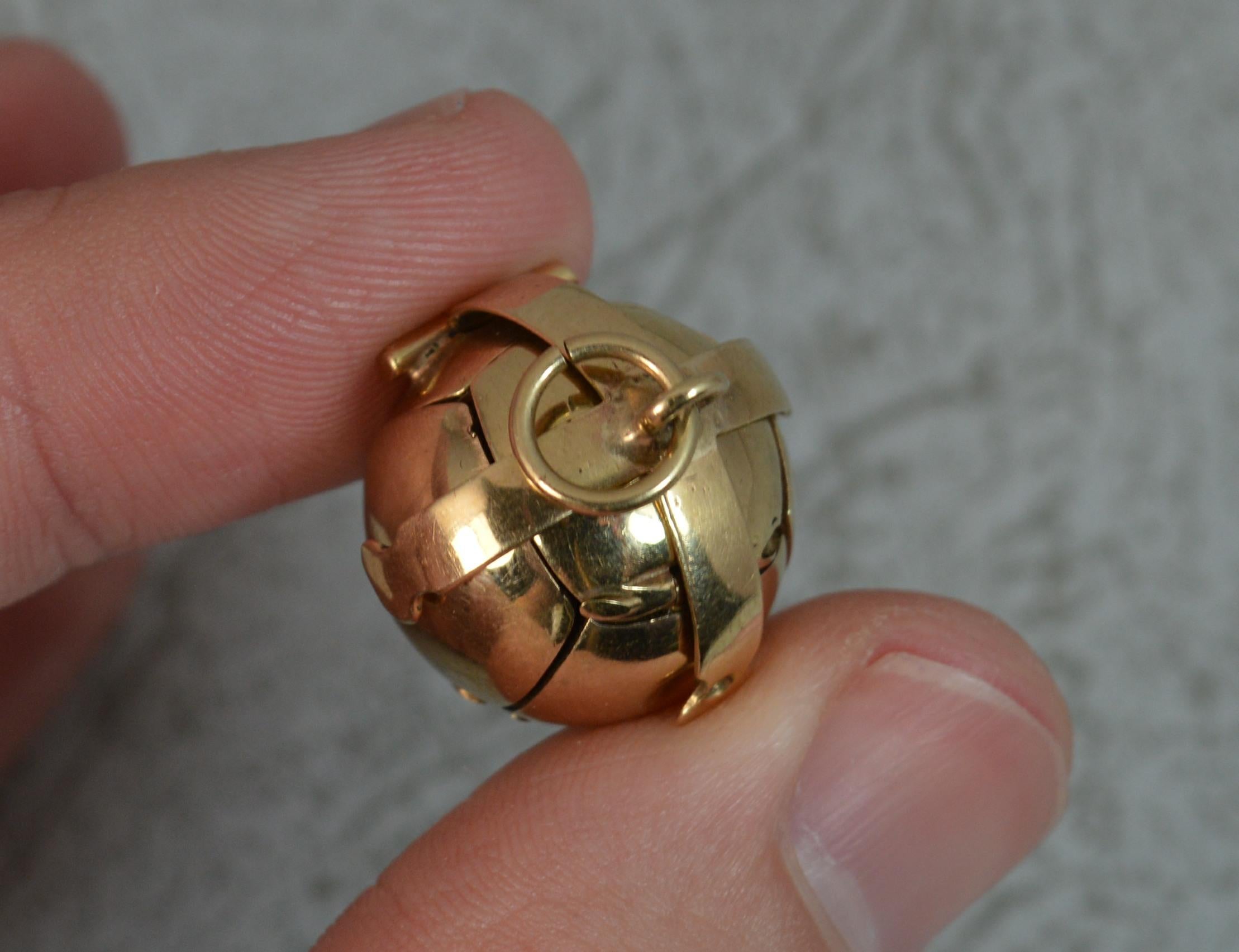 Masons Masonic Solid 9 Carat Gold Ball Fob or Pendant 5