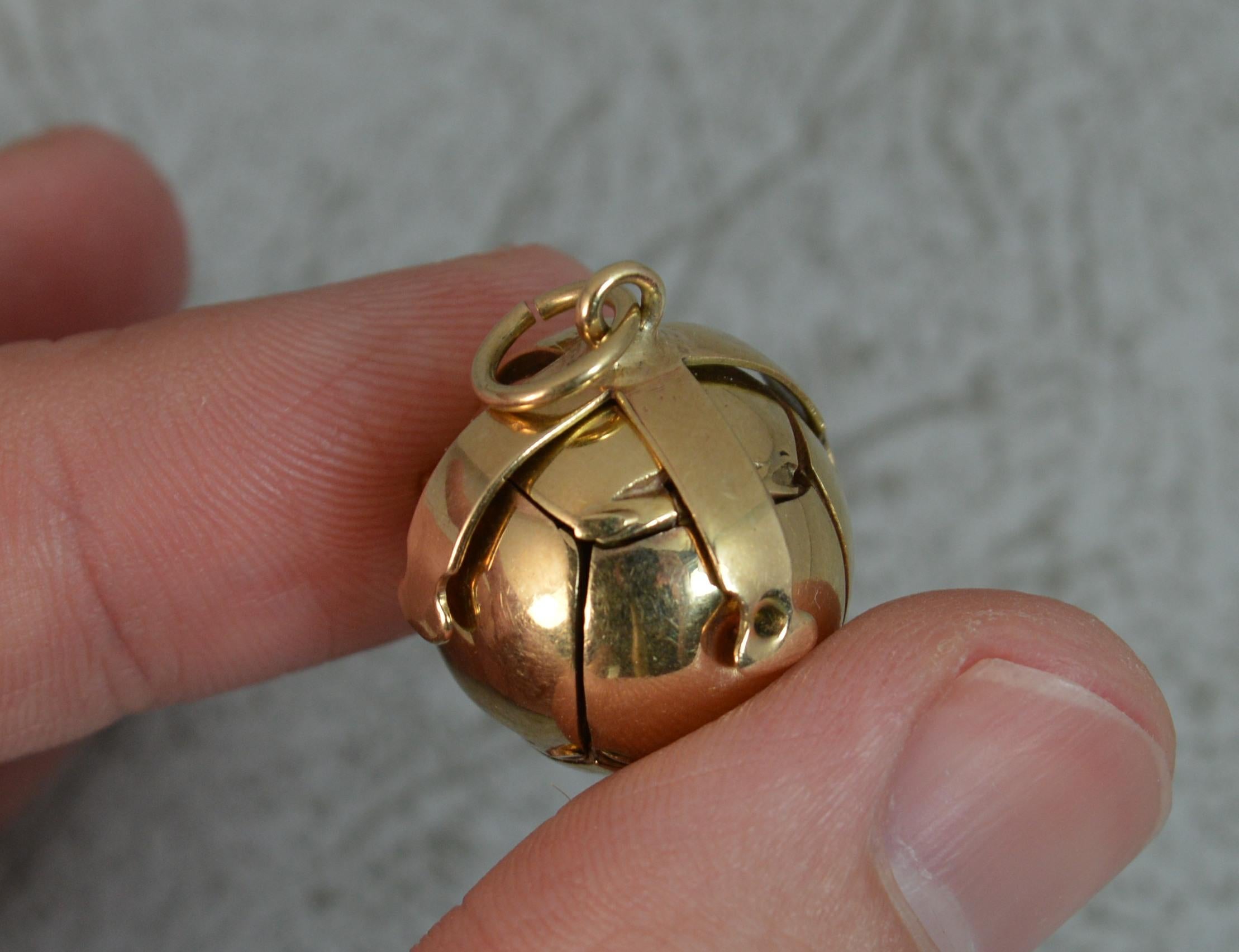 Masons Masonic Solid 9 Carat Gold Ball Fob or Pendant 6