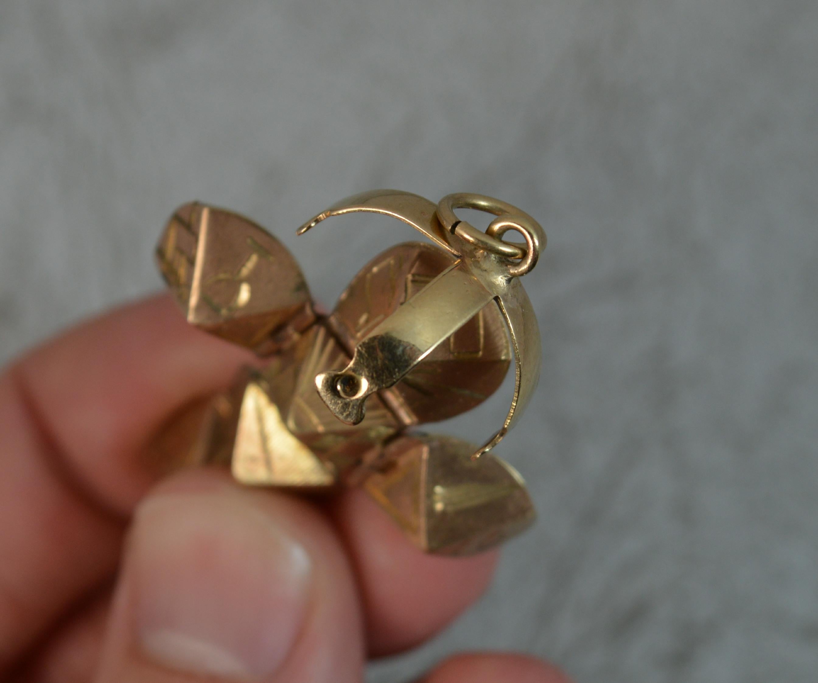 Contemporary Masons Masonic Solid 9 Carat Gold Ball Fob or Pendant