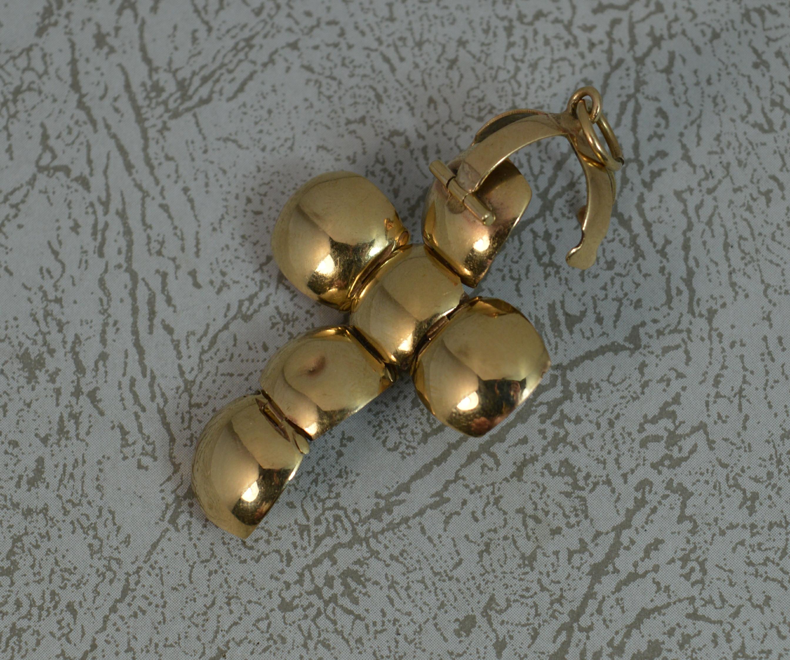 Masons Masonic Solid 9 Carat Gold Ball Fob or Pendant In Good Condition In St Helens, GB