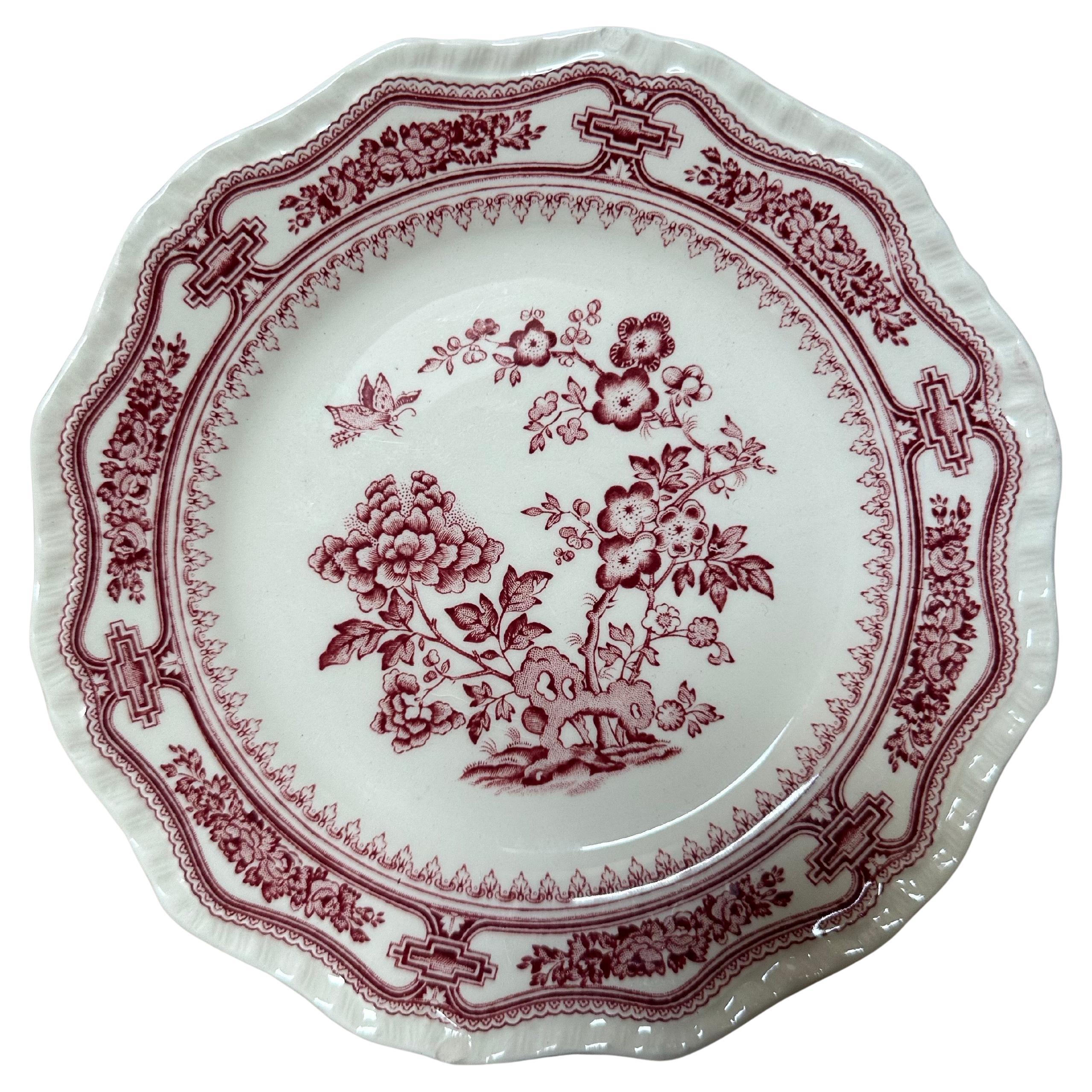 Mason
s Patent Ironstone "Manchu" Stew bowls, porcelain pink white floral, 1900