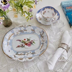 Mason's Porcelain Serving Dish, Light Blue with Birds Nest, Regency, ca 1813