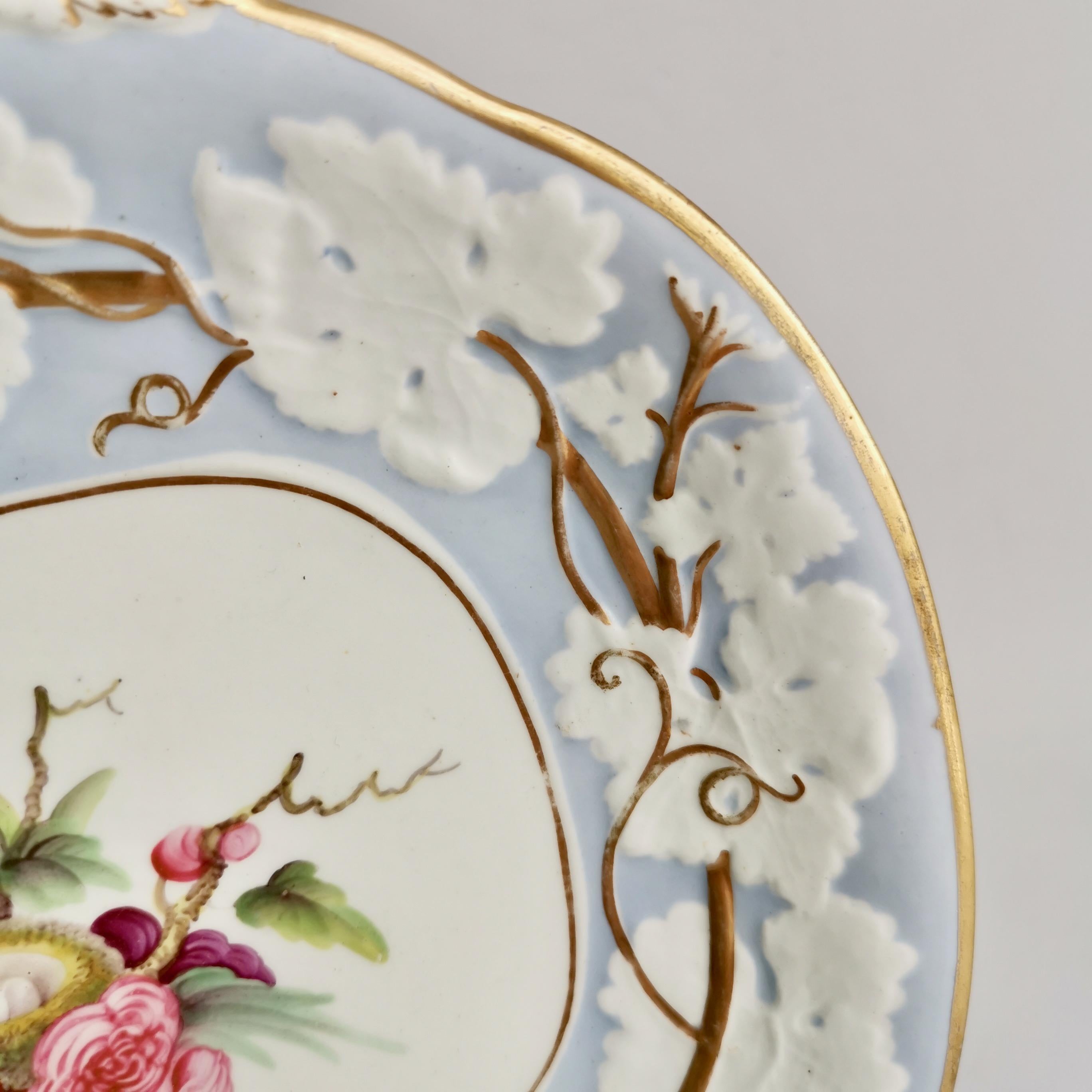 Mason's Porcelain Serving Dish, Light Blue with Birds Nest, Regency, ca 1813 2