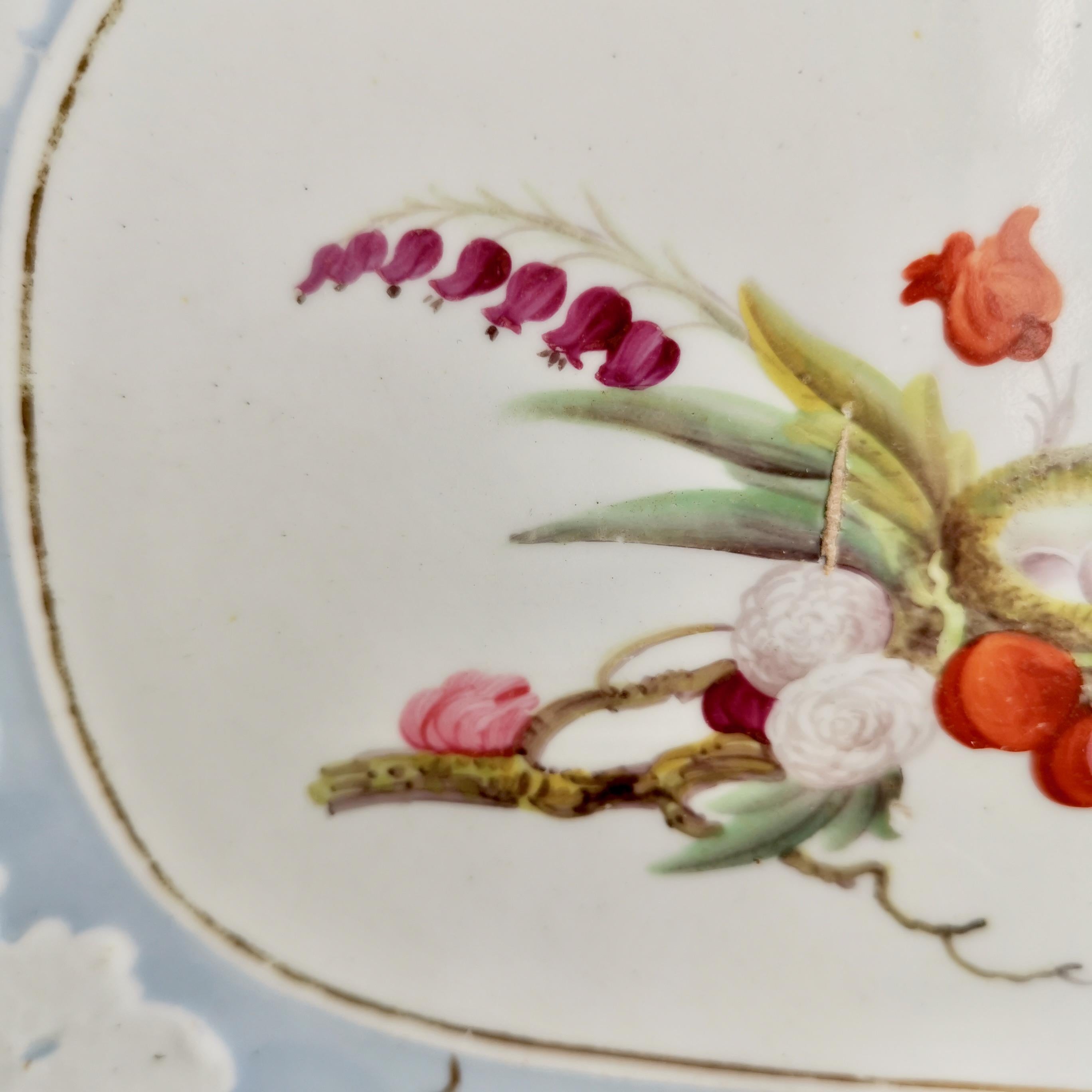 Mason's Porcelain Serving Dish, Light Blue with Birds Nest, Regency, ca 1813 3