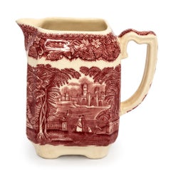 Mason’s Stratford Ironstone Milk Jug, Red Transferware, England, 1950