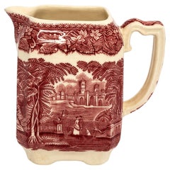Mason’s Stratford Ironstone Milk Jug, Red Transferware, England, 1950