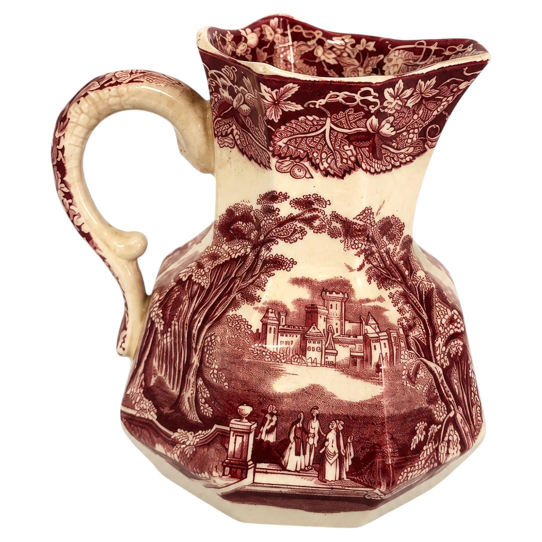 Pichet « Stratford Ironstone » de Mason's Ironstone, décor « Red Transferware », Angleterre, années 1950 en vente