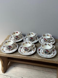 Mason's Vintage Ironstone Nabob Coffee Cup and Saucer Set, 12 pieces, circa 1920