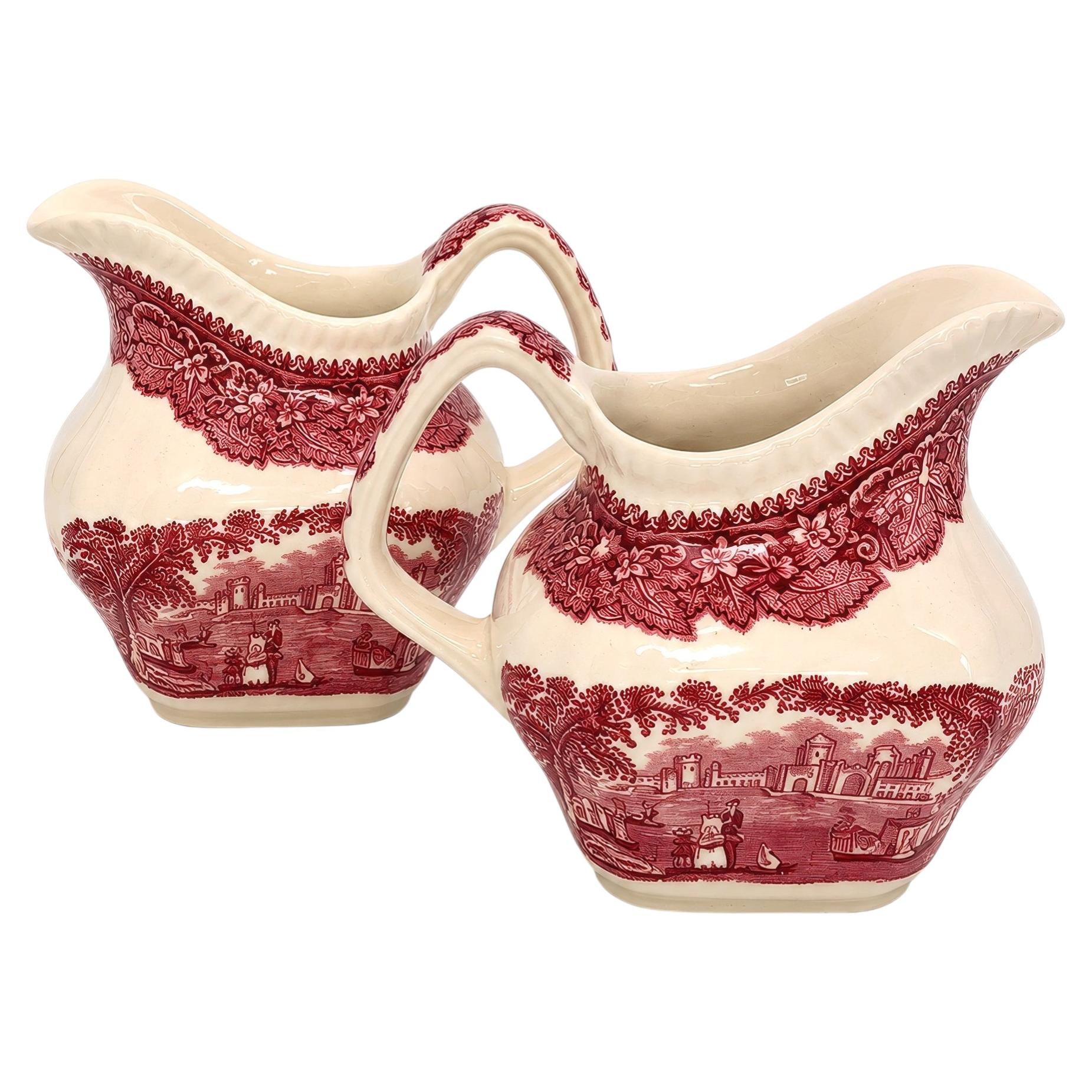 Mason’s Vista Red Transferware Ironstone Creamer, England, 1950