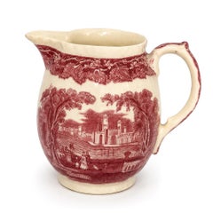 Mason’s Vista Red Transferware Ironstone Milk Jug / Creamer, England, circa 1940