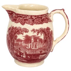 Mason’s Vista Red Transferware Ironstone Milk Jug / Creamer, England, circa 1940