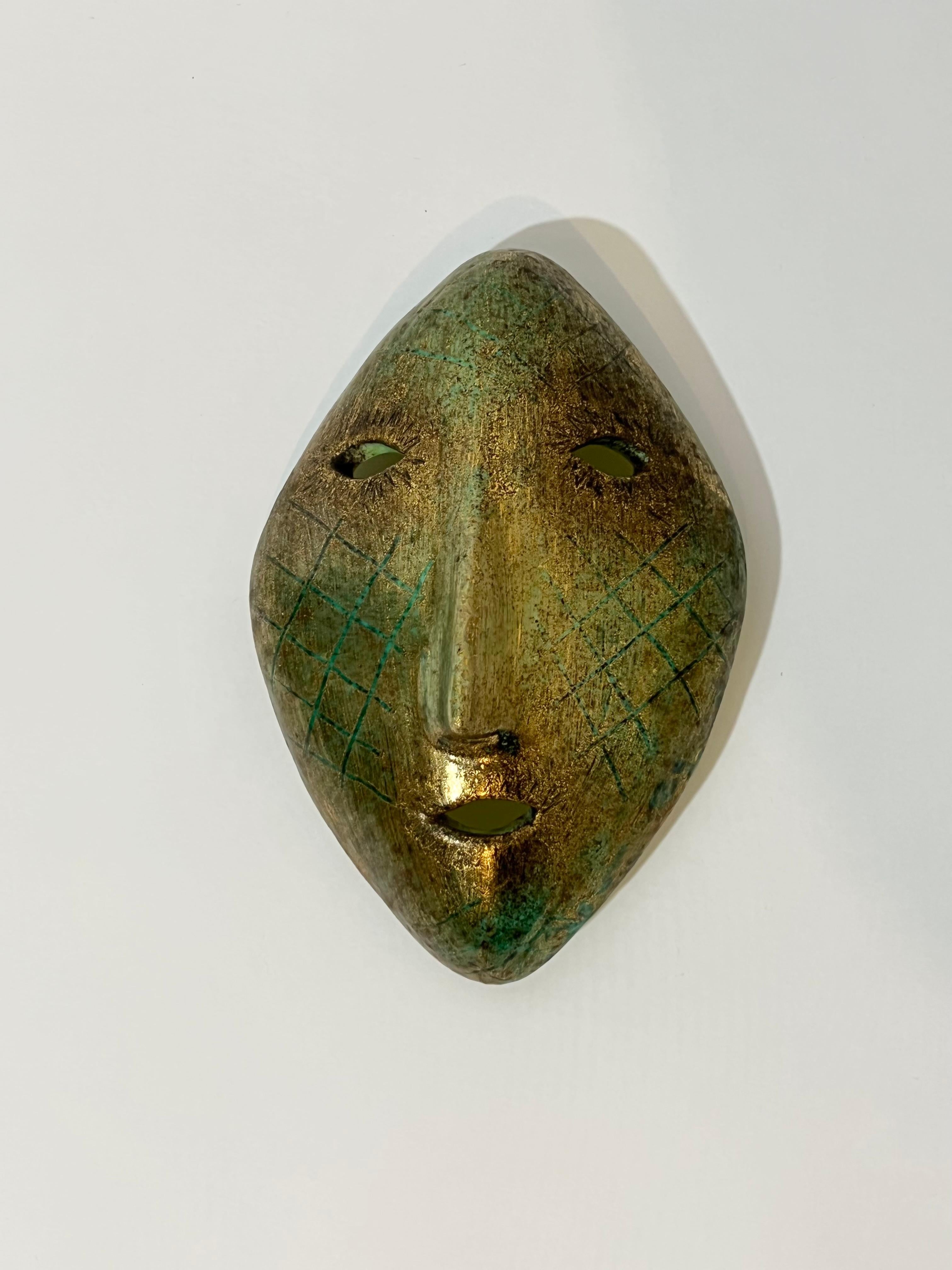 Mid-Century Modern Masque en céramique des poteries d'Accolay, France, années 1960 en vente