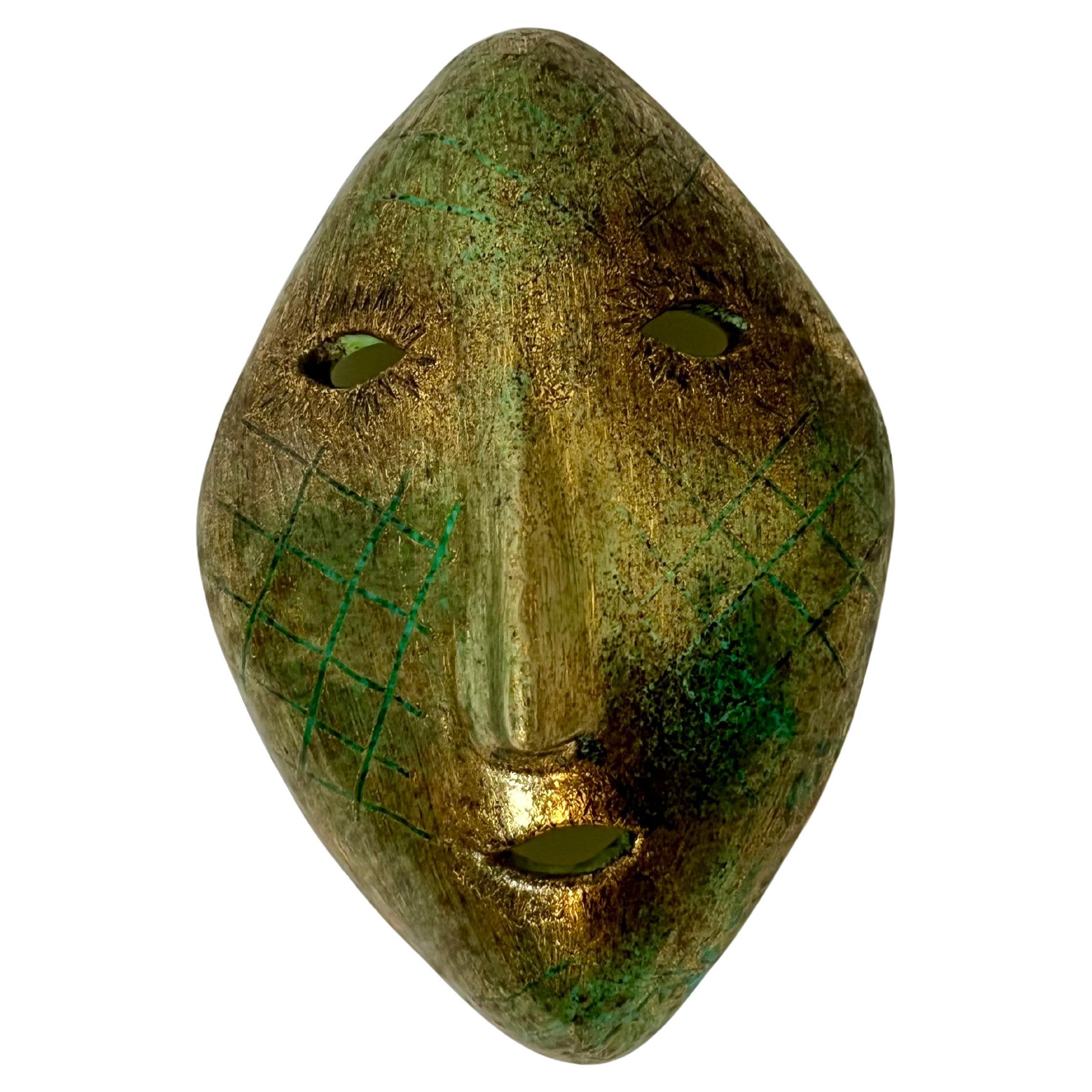 Masque en céramique des poteries d'Accolay, France, années 1960 en vente