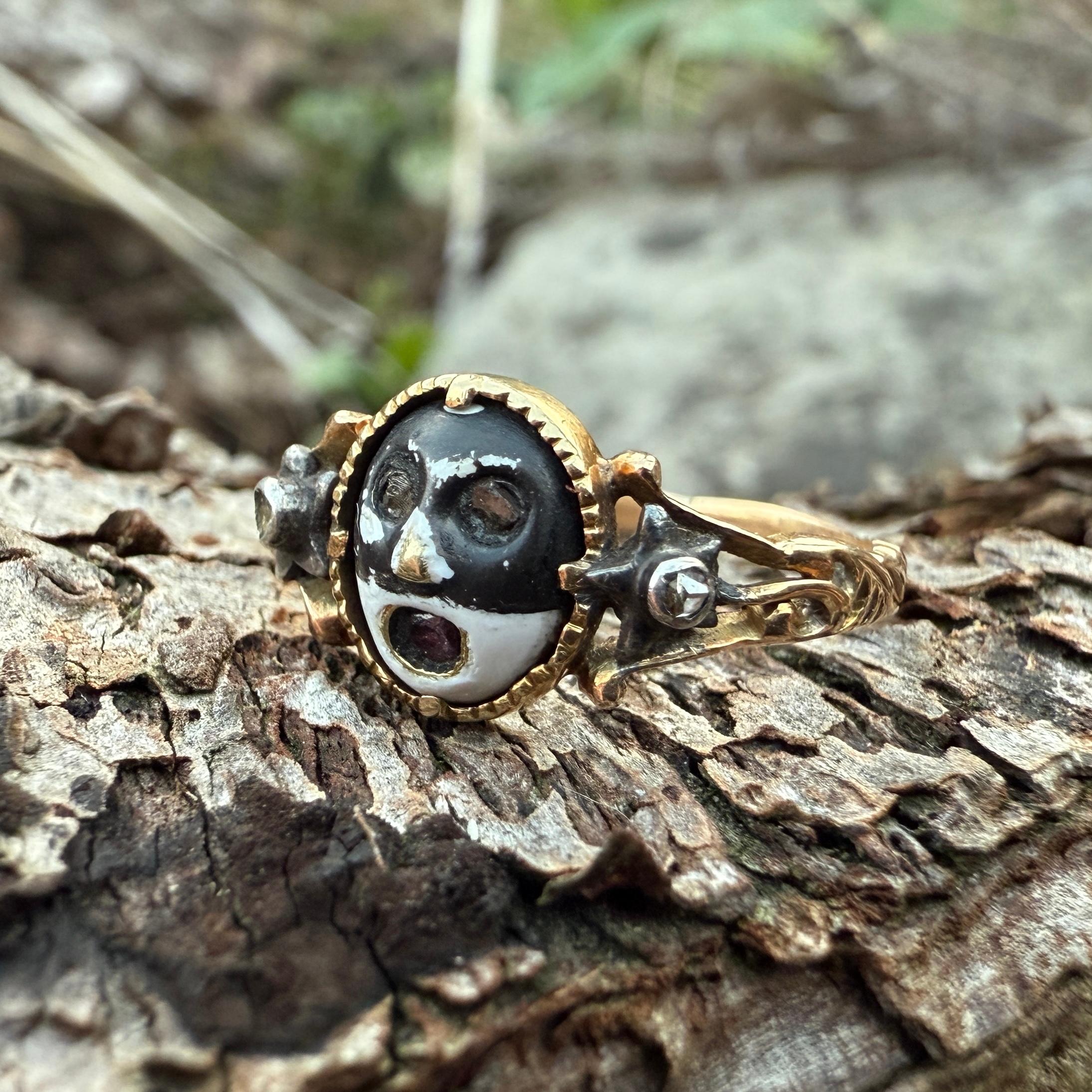 Anillo de Mascarada que Oculta la Inscripción de un Amante. Europa Occidental, hacia 1760. en venta 4