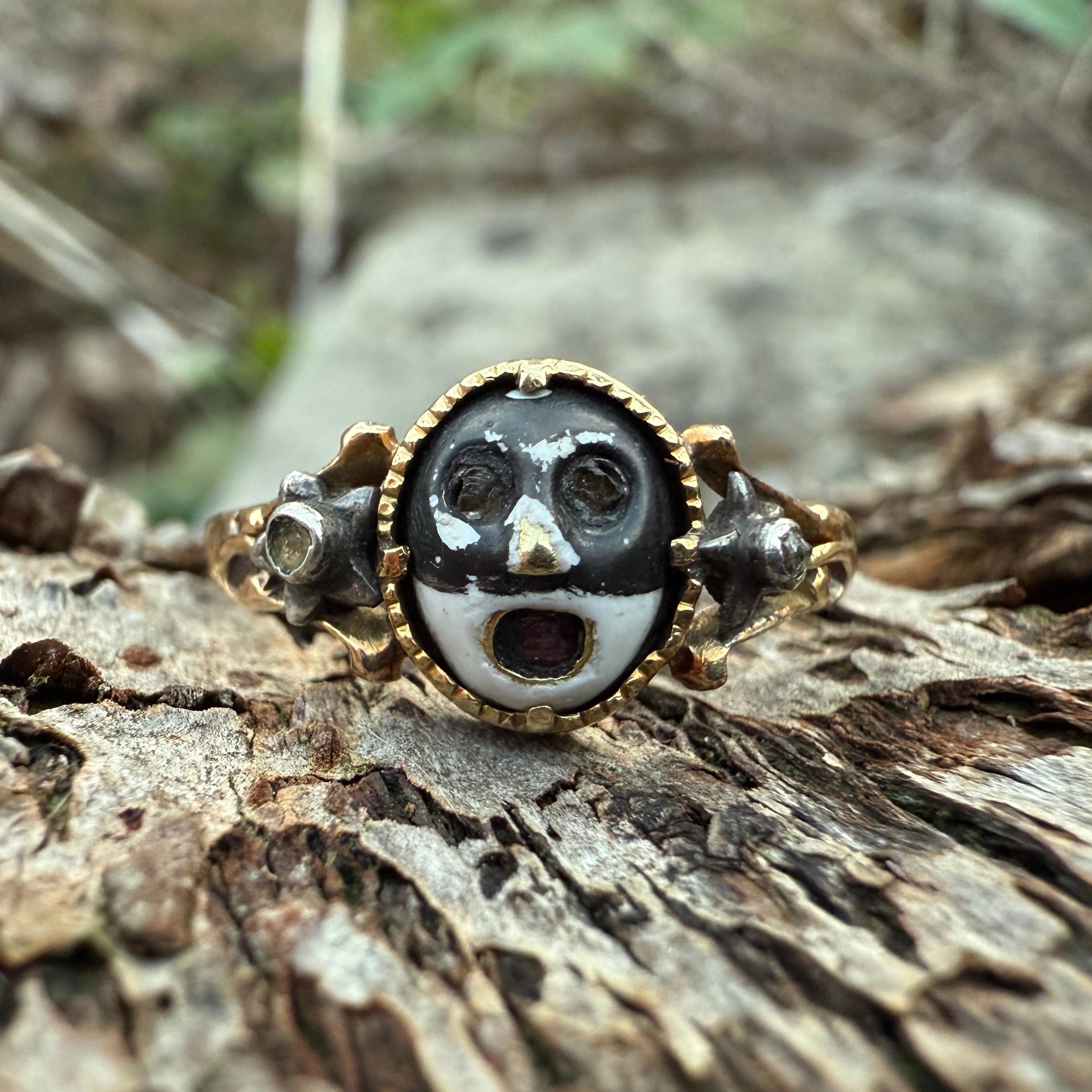 Anillo de Mascarada que Oculta la Inscripción de un Amante. Europa Occidental, hacia 1760. en venta 5