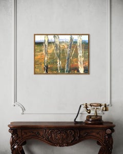 "Autumns End" Olio su tela Paesaggio astratto espressionista contemporaneo