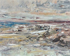 "By the Sea" - Modern Textured Mixed Media Impasto Post-Impressionist Painting