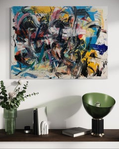 "Challenge 22" Colorful Mixed Media Contemporary Abstract Expressionist (en anglais)