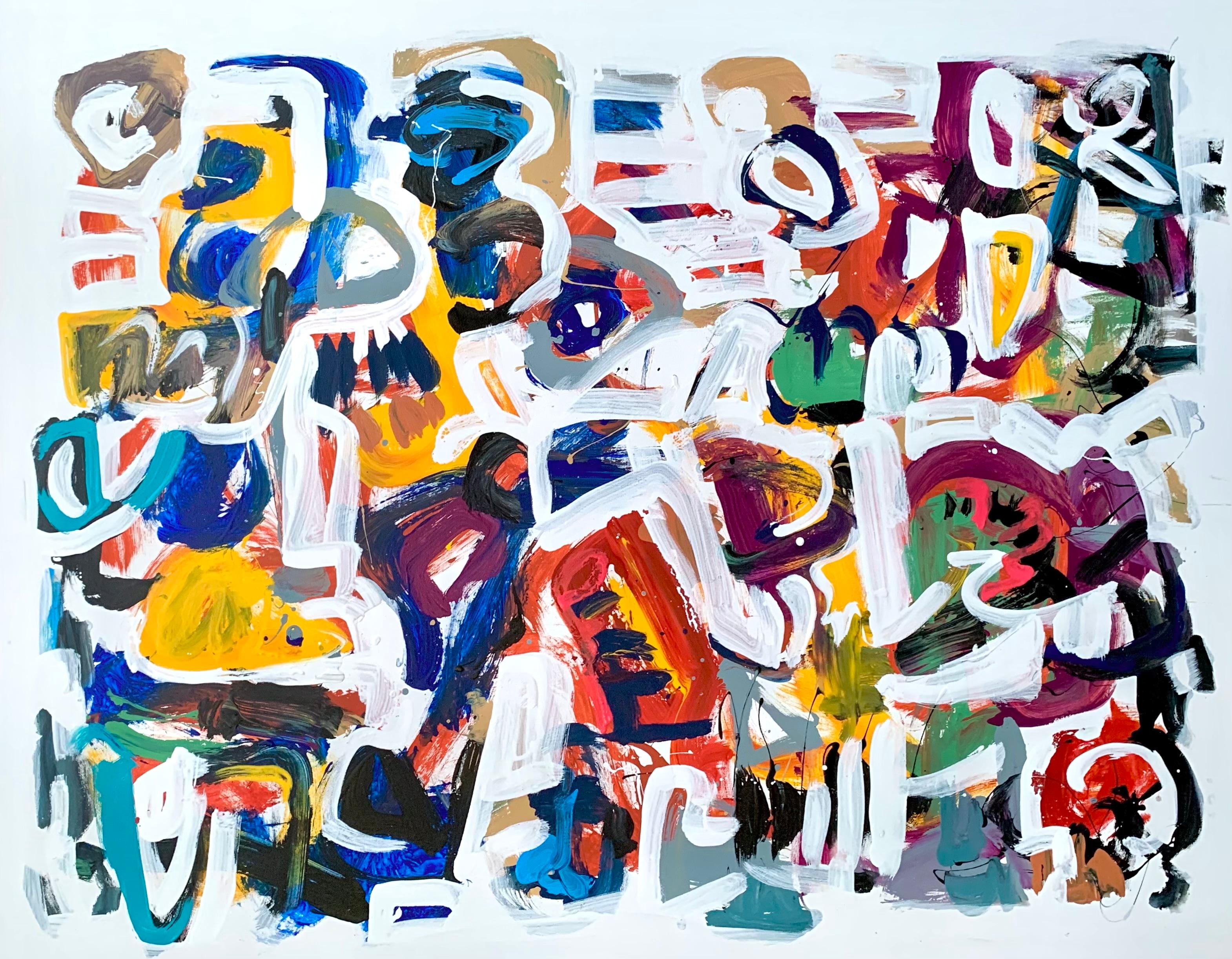Abstract Painting Masri Hayssam - "Histoires colorées" par Masri - Grandes histoires colorées étonnantes Contemporaines Abstraites