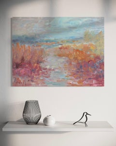 Peinture paysagère contemporaine, impressionniste moderne, œuvre originale, signée, 30 x 40