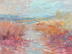 Peinture paysagère contemporaine, impressionniste moderne, œuvre originale, signée, 30 x 40