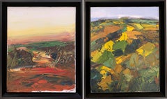 "Diptych" Oil on Canvas Landscape Painting By Masri - Contemporary