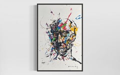 "Disrupted" di Masri - Ritratto astratto colorato dipinto a mani nude dall'artista