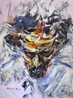 Retrato abstracto 'Iluminado' - Técnica mixta 40 "x30" por Masri