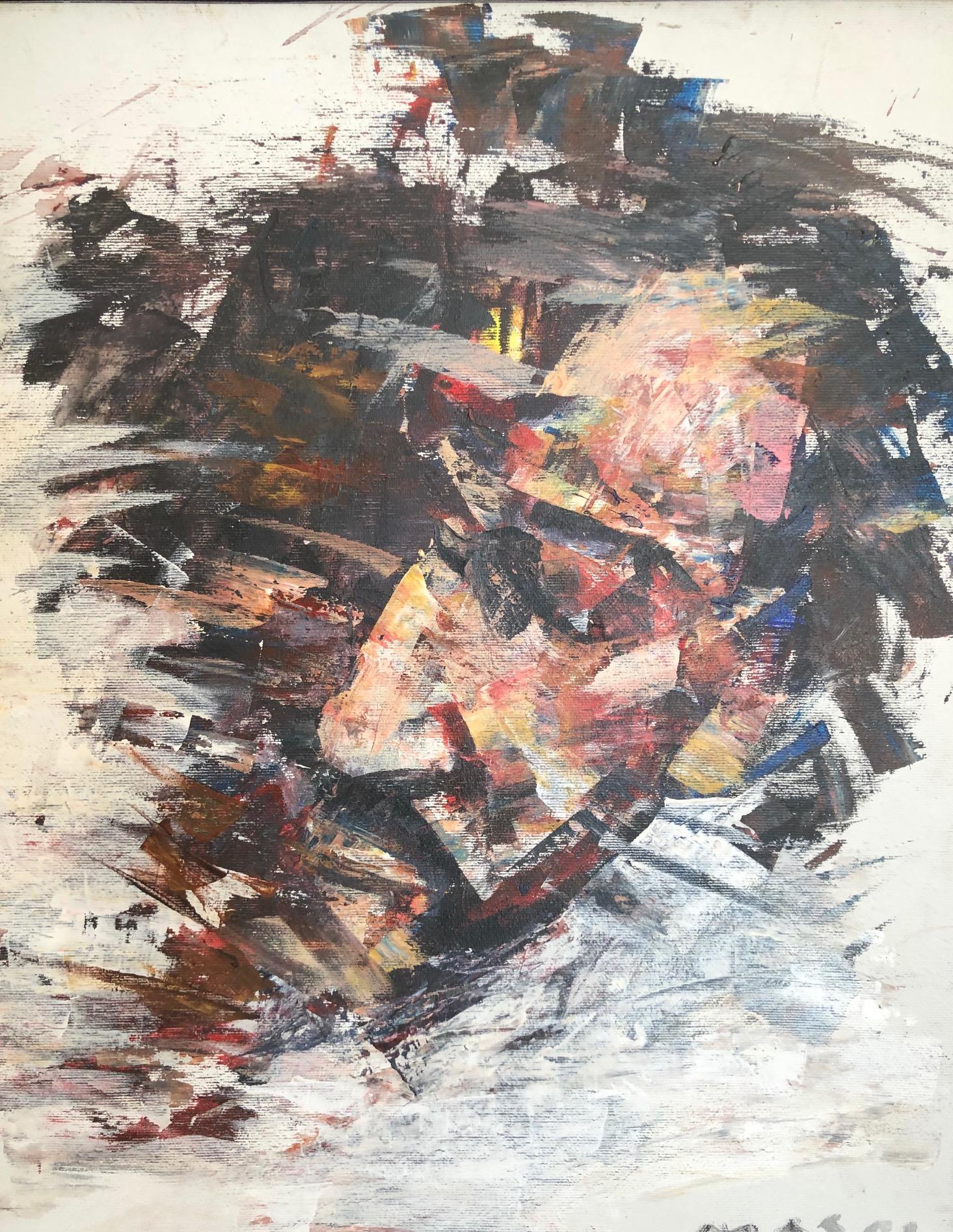 Peinture à l'huile sur toile « Face of Contentment » de Masri