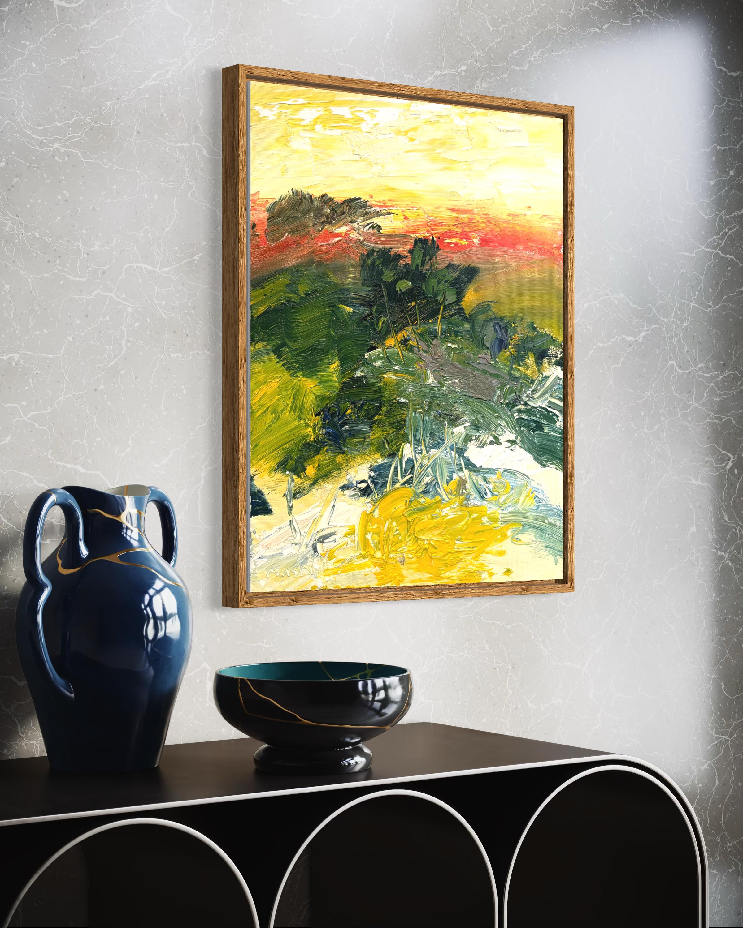 Paesaggio astratto espressionista 'Sunset' di Masri in vendita 6