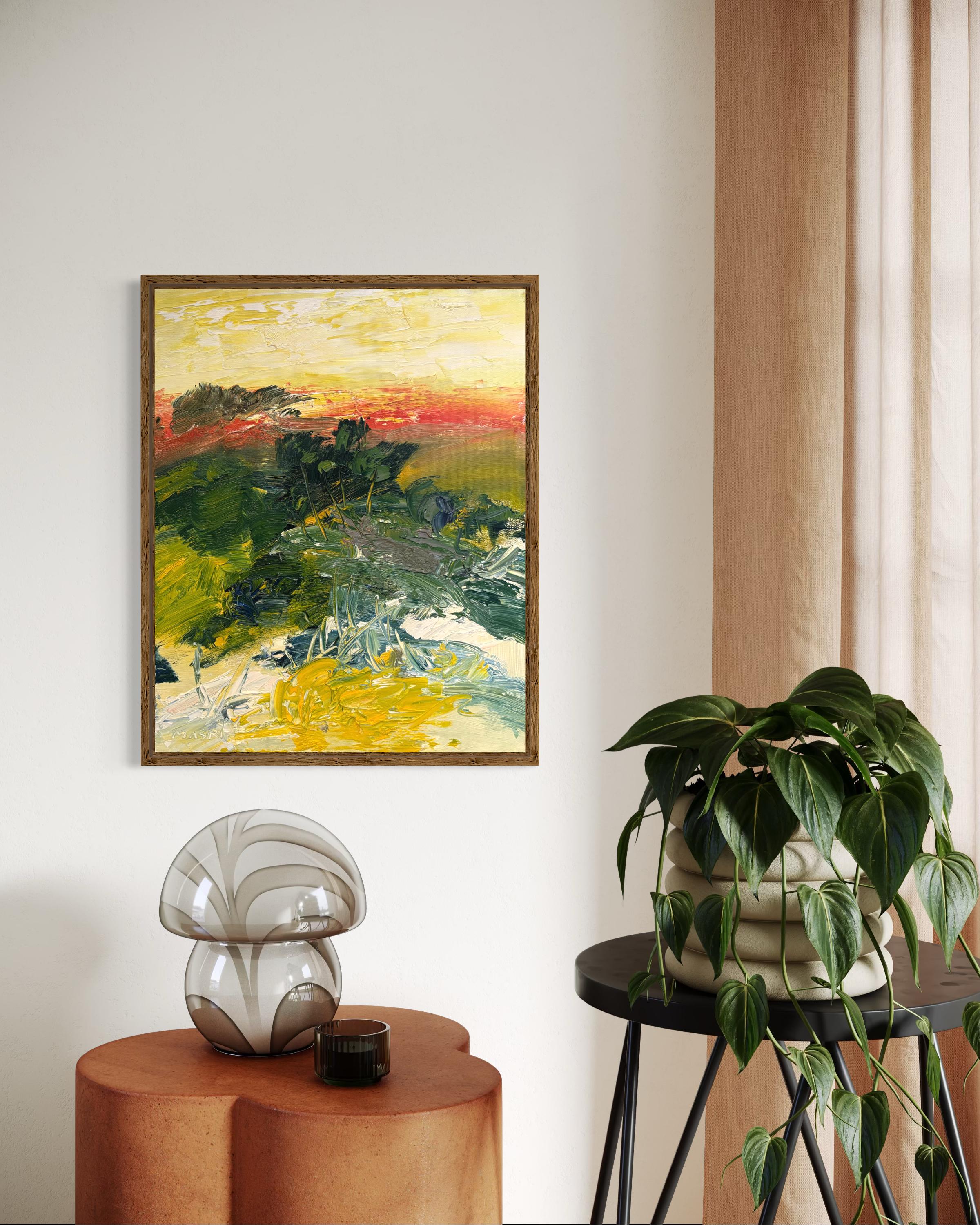 Paesaggio astratto espressionista 'Sunset' di Masri in vendita 10