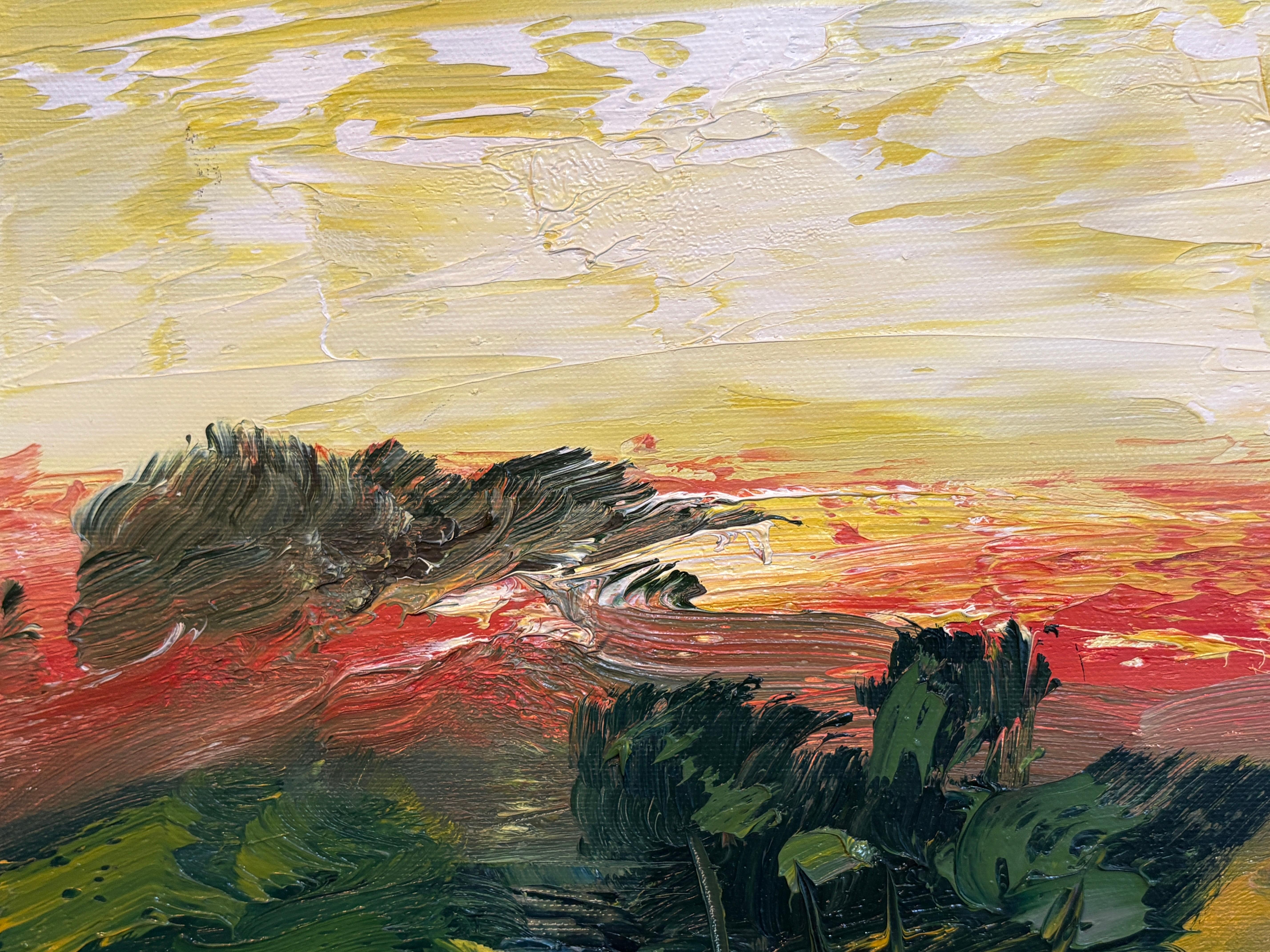 Paesaggio astratto espressionista 'Sunset' di Masri - Painting Postimpressionismo di Masri Hayssam