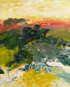 Sonnenuntergang' Landschaft Expressionist Abstrakt von Masri