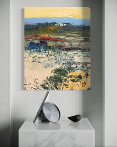 "Gold Skies" - Original Sunset Landscape - Italian Countryside with Trees