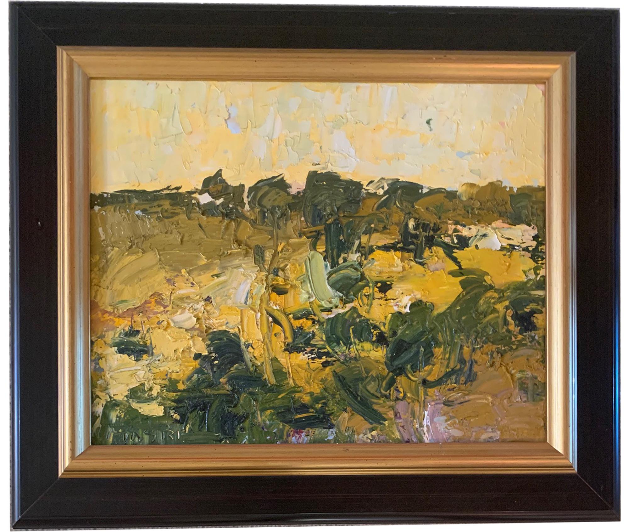 Masri Hayssam Landscape Painting - "Golden Florence"   Contemporary Landscape Oil on Canvas 27"x23" framed by Masri
