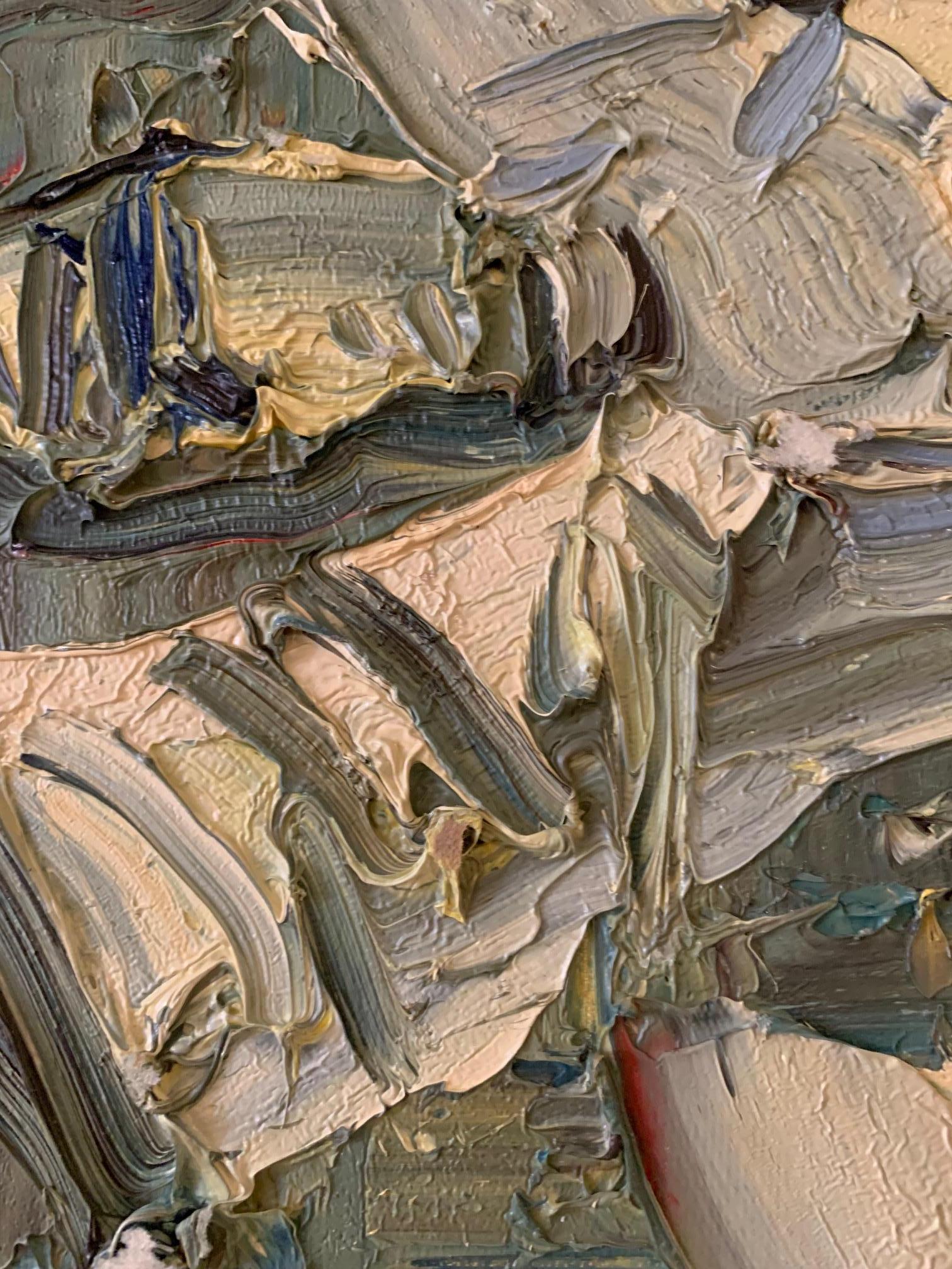 Nature morte contemporaine « Green Day »  Par Masri - Gris Abstract Painting par Masri Hayssam