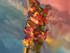 'Hurricane'  Contemporary, Abstract Colorful Large  Oil On Canvas by Masri
