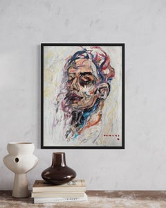 'Liberated' by Masri - Vivid Colorful Contemporary Abstract Portrait on Paper