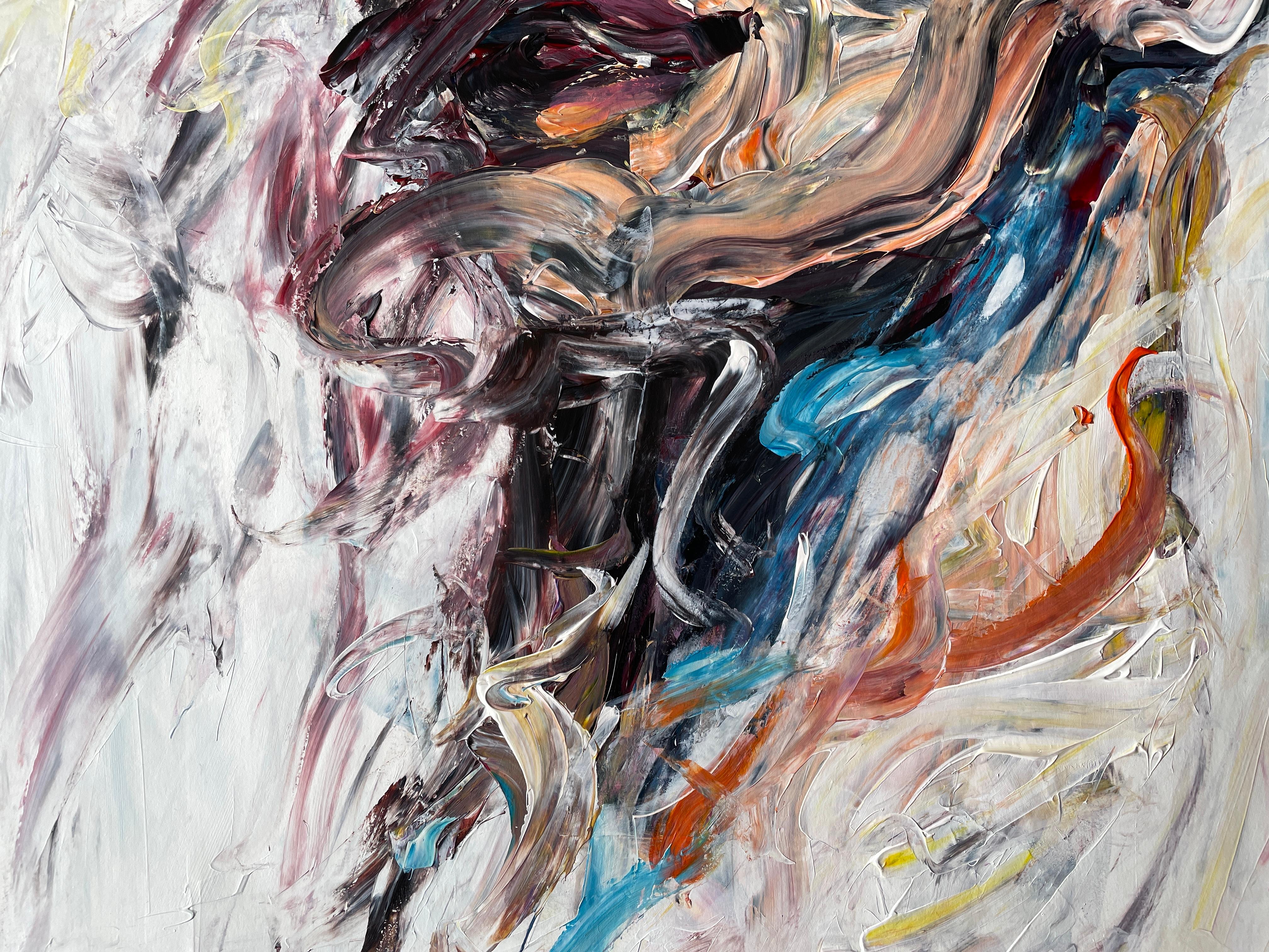 Masri (libanese-italiano, 1965)
'Liberato' 2023
Pittura acrilica, pittura a olio, carta
Il dipinto è firmato in basso a destra e sul retro.

Liberated