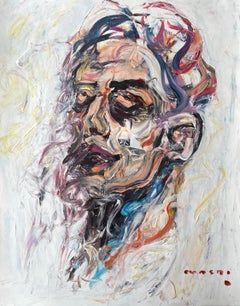 'Liberated' by Masri - Vivid Colorful Contemporary Abstract Portrait on Paper