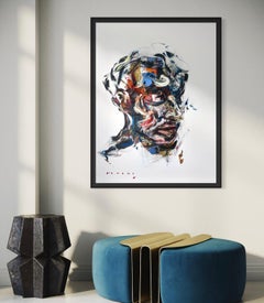 'Light Keeper' di Masri - Ritratto astratto espressionista - Tecnica mista