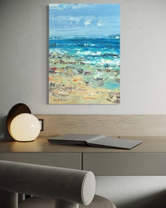 "Livorno Beauty" - Coastal Textured Impasto Impressionist Seascape Oil Painting