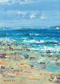 "Livorno Beauty" by Masri - Coastal Thick Textured Impressionist Seascape in Oil