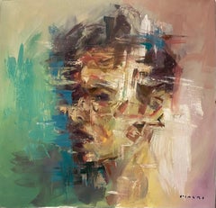 ‘Look At You’ Abstract Portrait - Expression Series 36"x36" by Masri