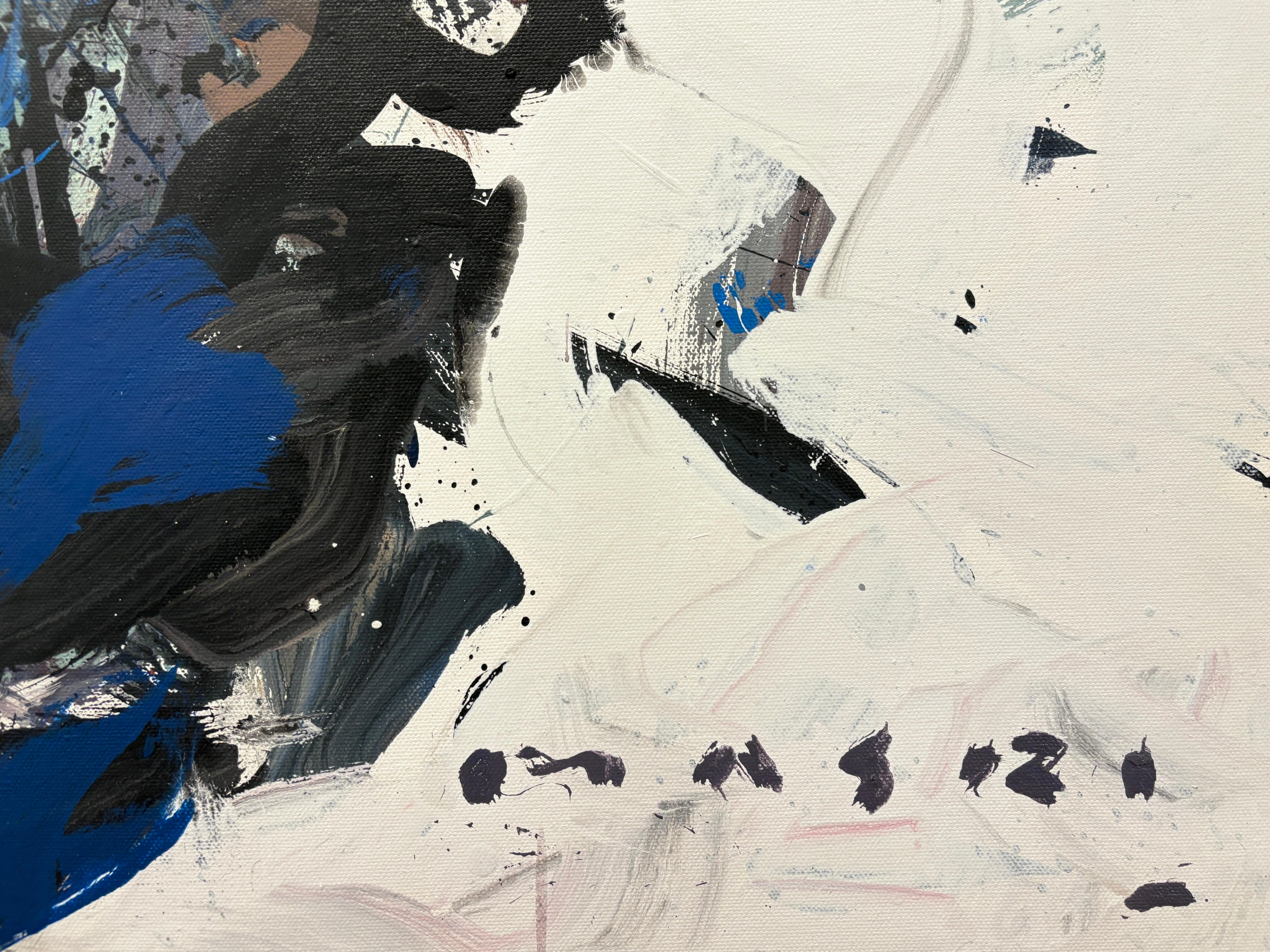 Masri' by Masri - Pintura Abstracta Contemporánea de Gran Colorido Autorretrato en venta 6