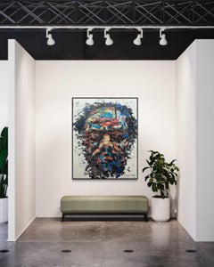 Masri" di Masri - Self-Portrait contemporaneo colorato e di grandi dimensioni