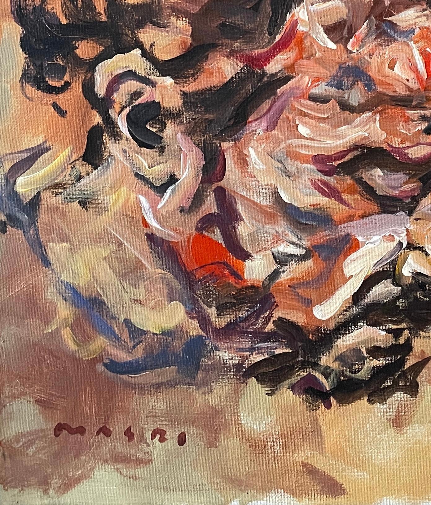 „Obsession“ Abstrakt-expressionistisches Selbstporträt in Mischtechnik von Masri im Angebot 5
