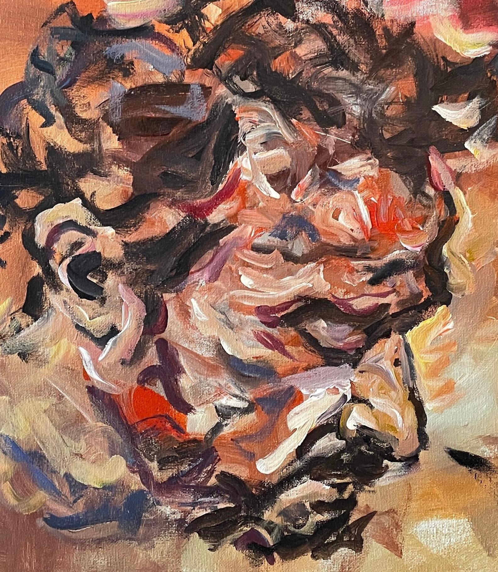 „Obsession“ Abstrakt-expressionistisches Selbstporträt in Mischtechnik von Masri im Angebot 6